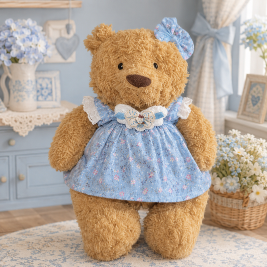 Bartholomew bear clothes outfits - Bluebell Meadow Floral Dress Set