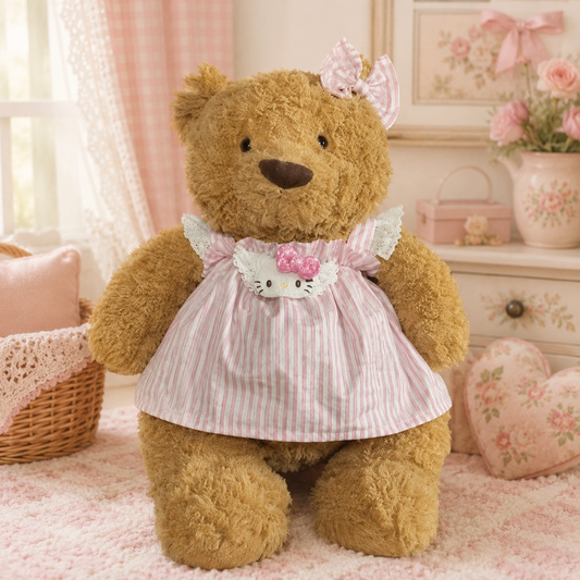 Bartholomew bear clothes outfits - Blush Stripe Kitty Apron Dress Set