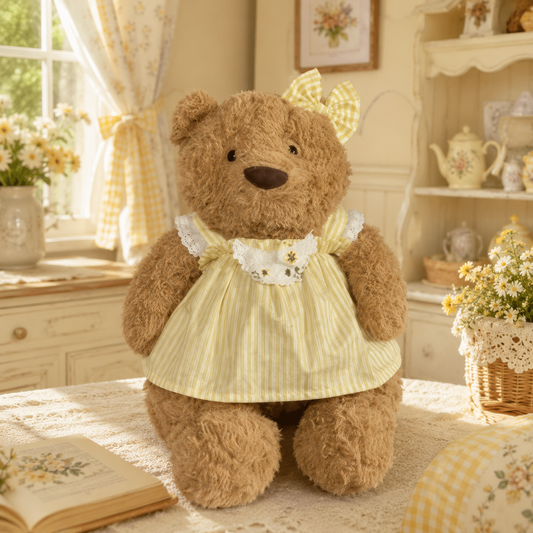 Bartholomew bear clothes outfits - Buttercup Stripe Cottage Dress Set