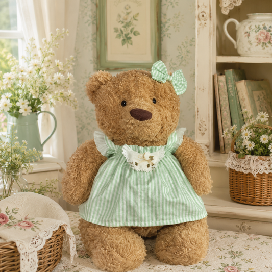 Bartholomew bear clothes outfits - Mint Stripe Cottage Dress Set