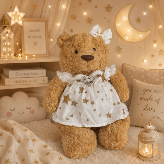 Bartholomew bear clothes outfits - Ivory Moonlight Star Dress Set