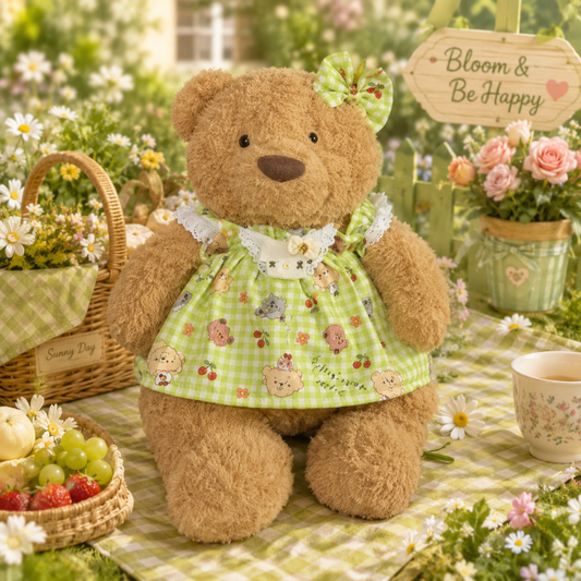 Bartholomew bear clothes outfits - Green Teddy Picnic Dress Set