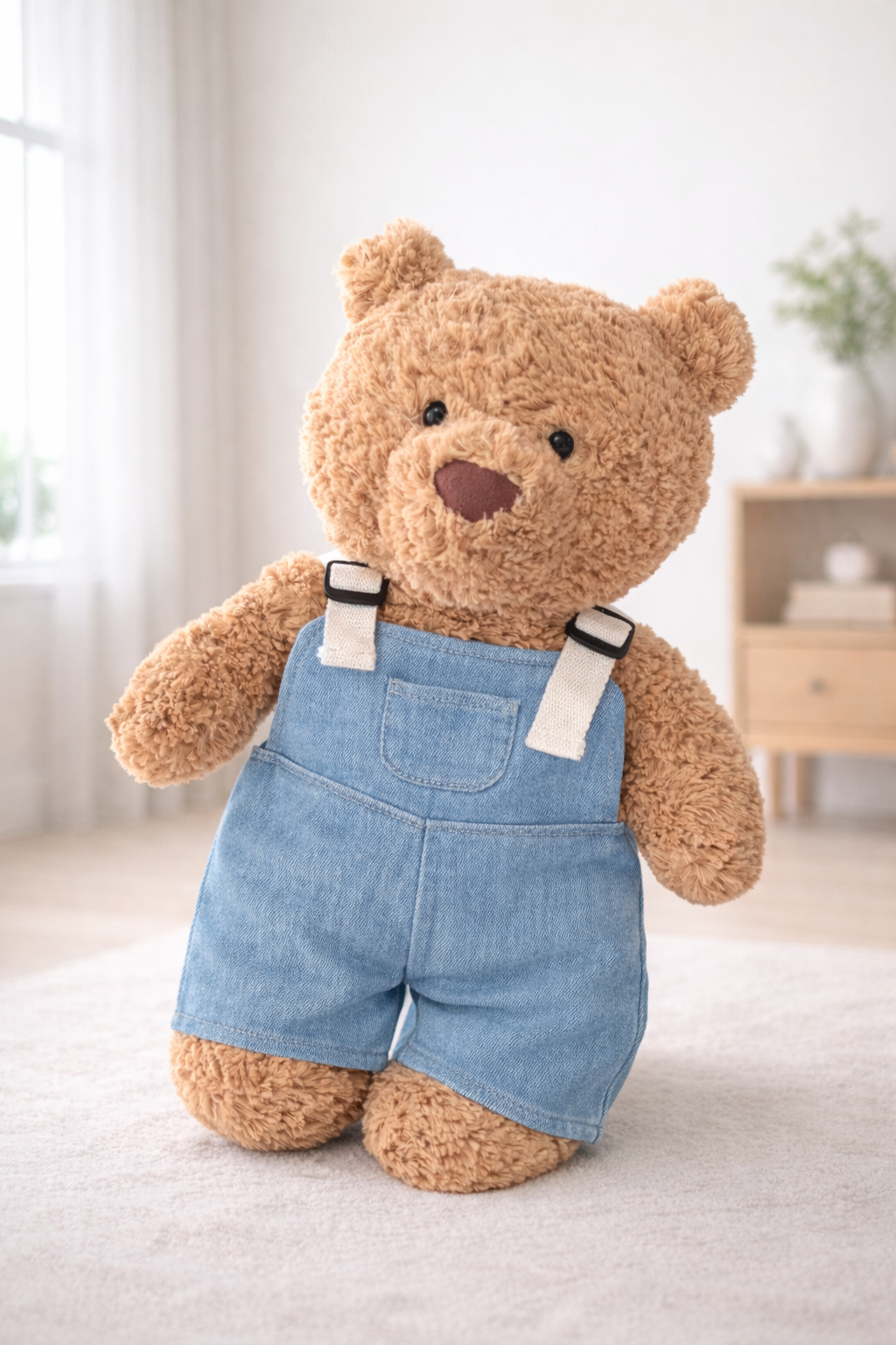 Large Bartholomew Bear clothes outfits - Blue Denim Overalls