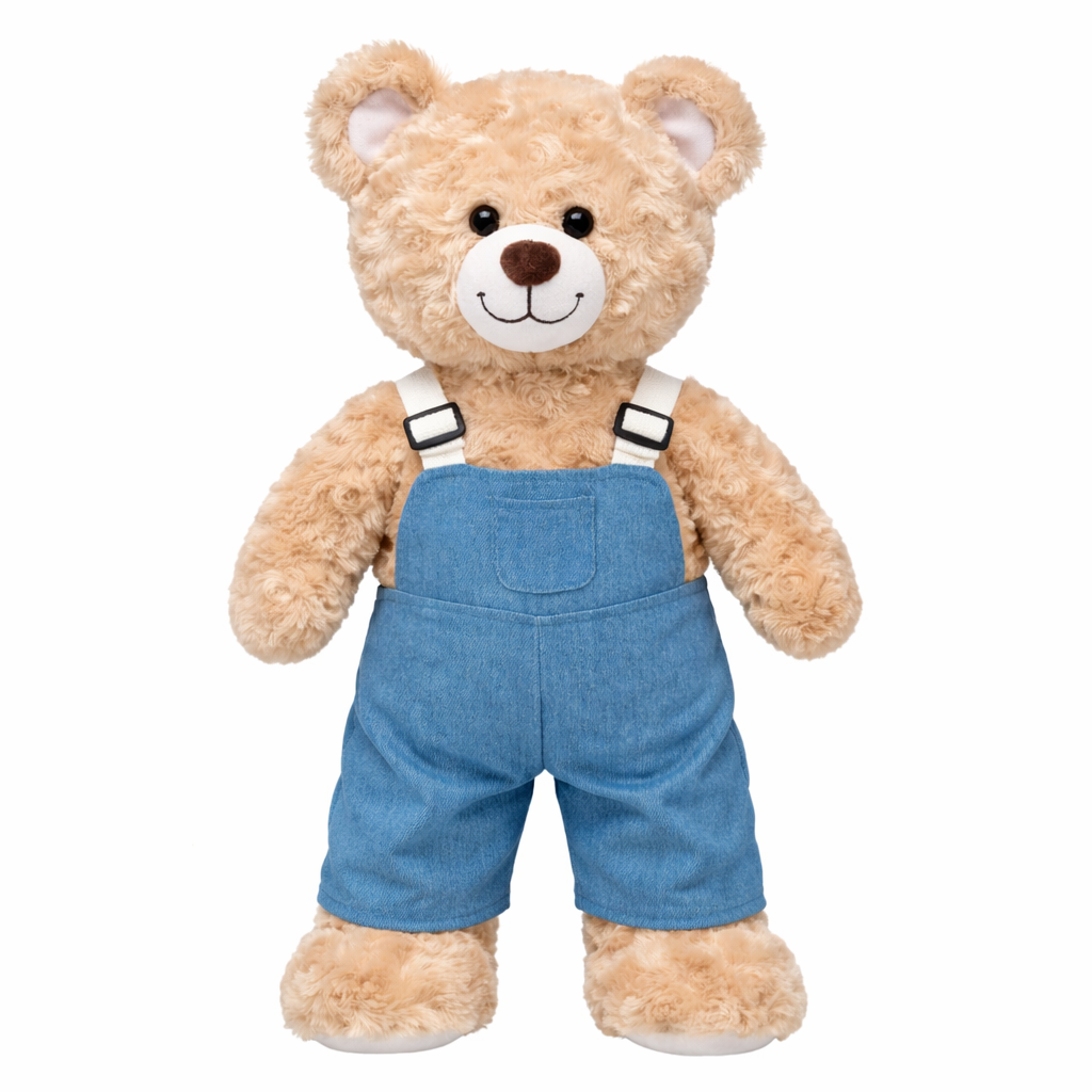Large Bartholomew Bear clothes outfits - Blue Denim Overalls