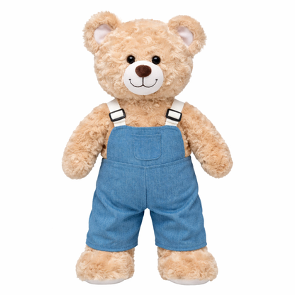 Large Bartholomew Bear clothes outfits - Blue Denim Overalls