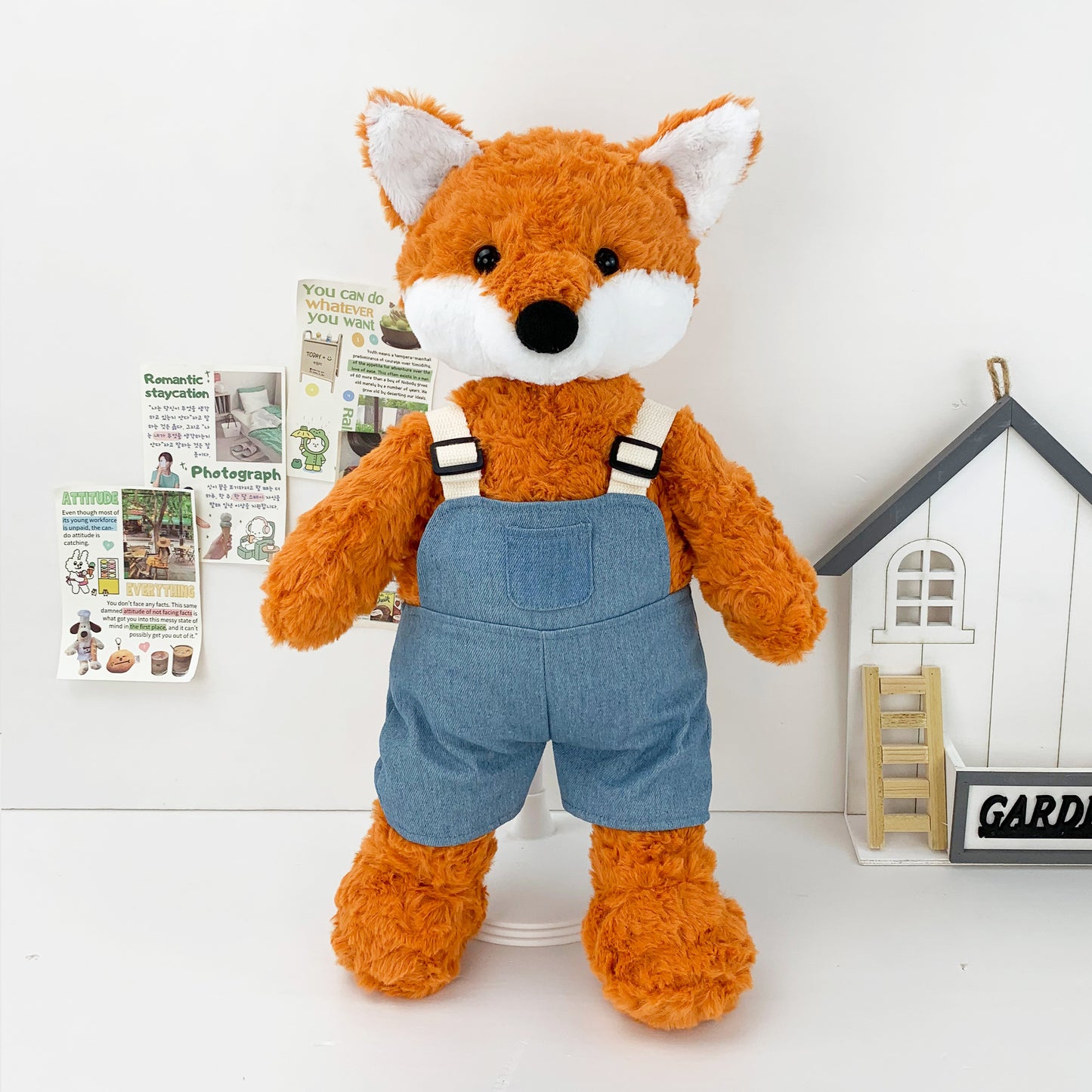 Large Bartholomew Bear clothes outfits - Blue Denim Overalls