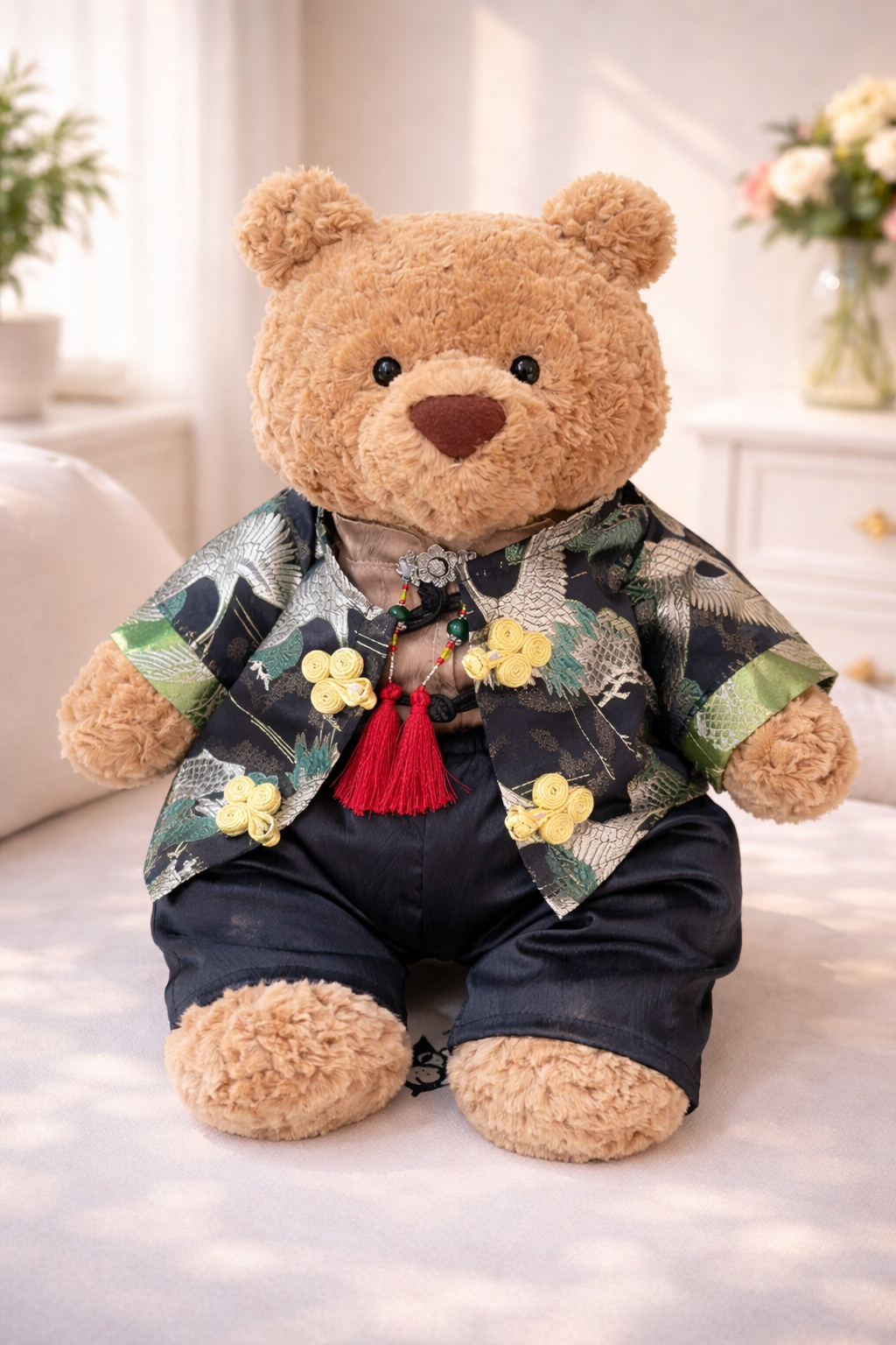 Large Bartholomew Bear clothes outfits - Modern Chinese Dragon Pattern 3-Piece Set