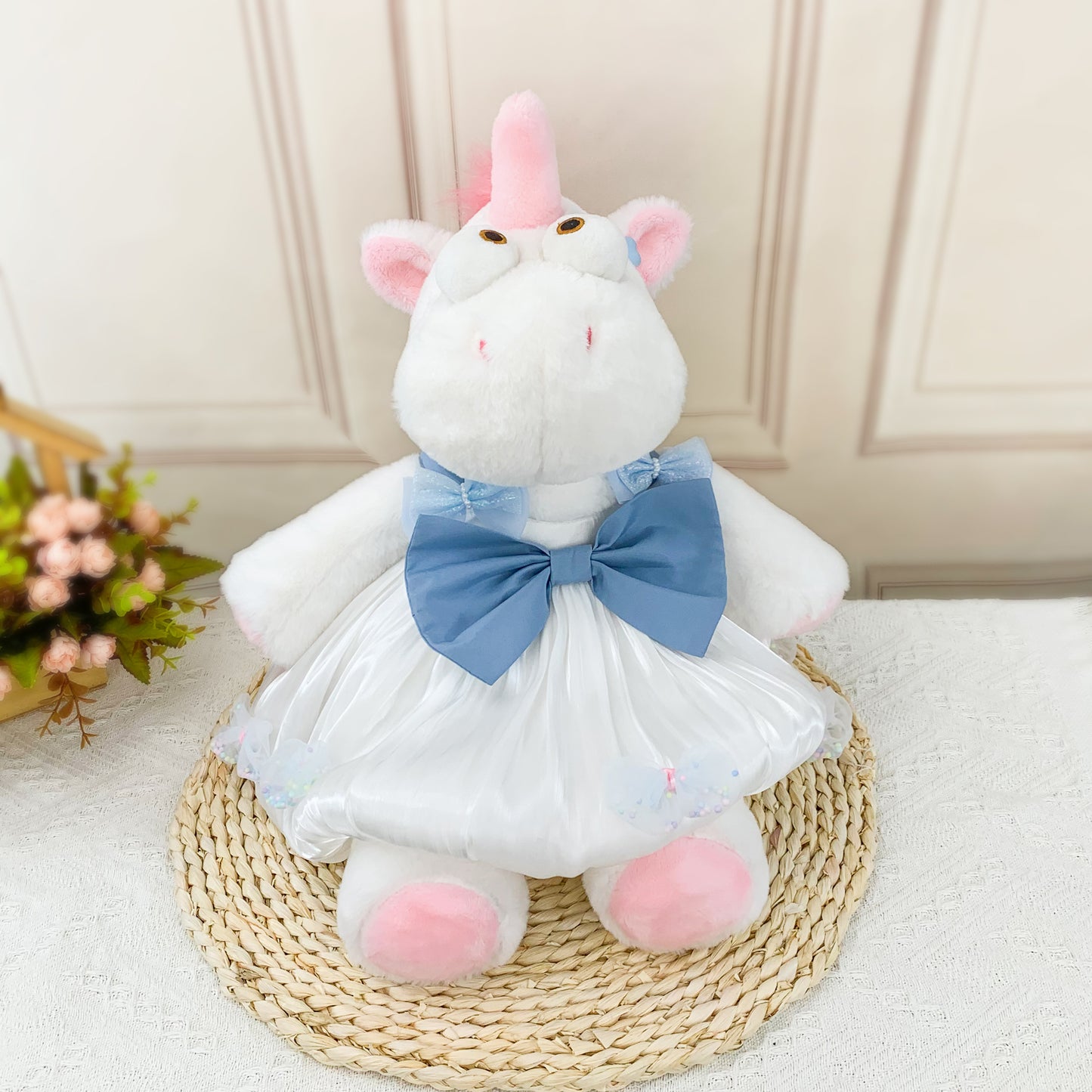 Large Bartholomew Bear clothes outfits - Blue Dreamy Satin Dress