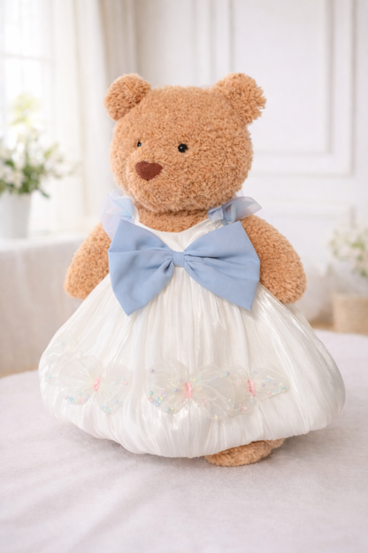 Large Bartholomew Bear clothes outfits - Blue Dreamy Satin Dress