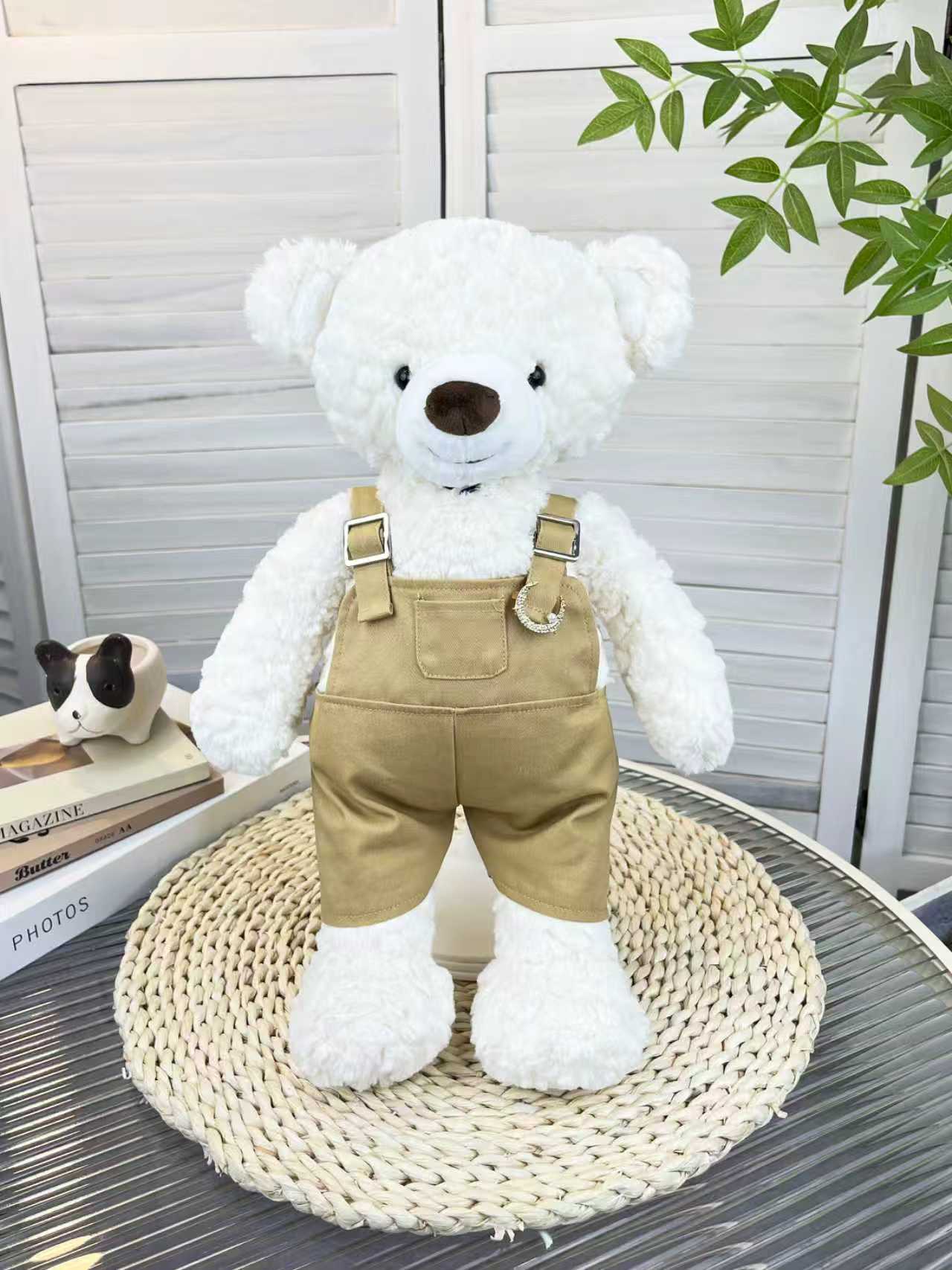 Large Bartholomew Bear clothes outfits - Brown Overalls