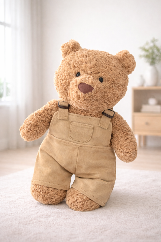 Large Bartholomew Bear clothes outfits - Brown Overalls