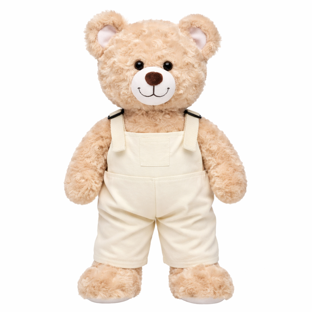 Large Bartholomew Bear clothes outfits - White Overalls