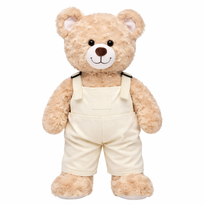 Large Bartholomew Bear clothes outfits - White Overalls