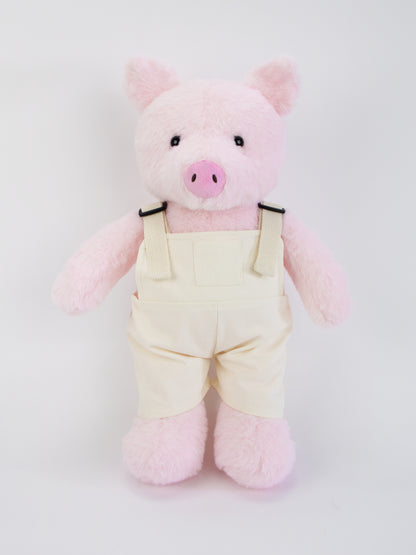 Large Bartholomew Bear clothes outfits - White Overalls