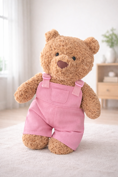 Large Bartholomew Bear clothes outfits - Pink Overalls