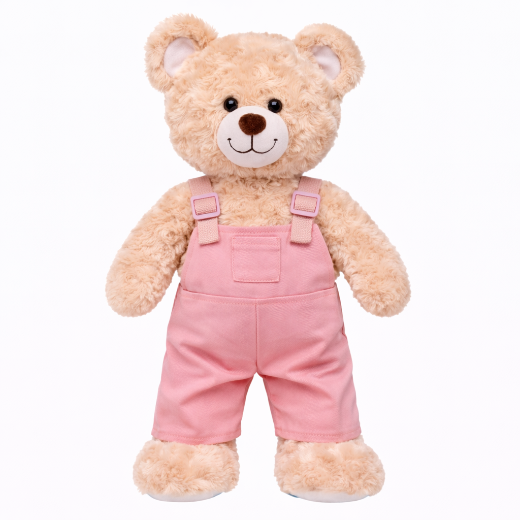 Large Bartholomew Bear clothes outfits - Pink Overalls
