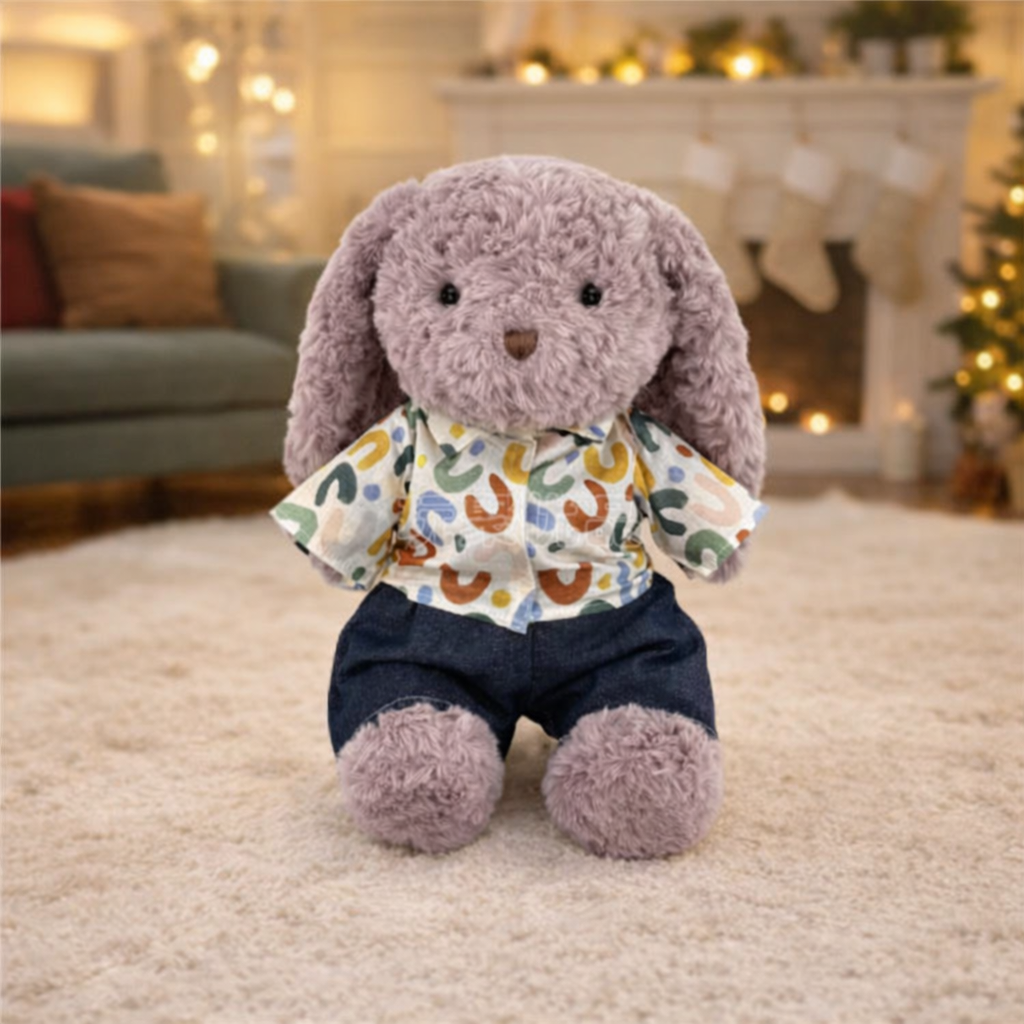 Large Bartholomew Bear clothes outfits - Alphabet Floral Shirt 2-Piece Set
