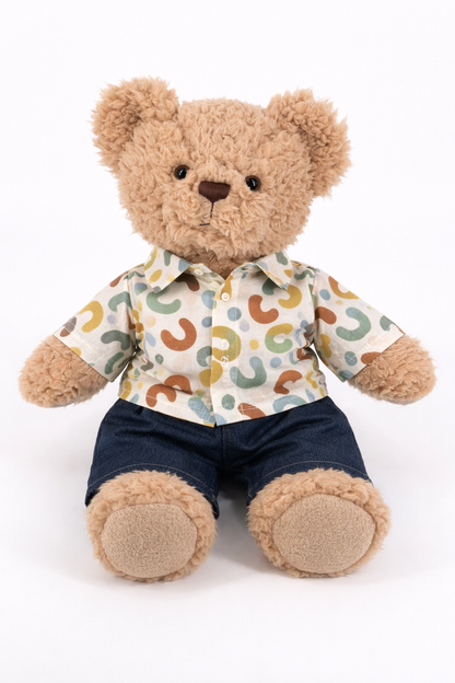Large Bartholomew Bear clothes outfits - Alphabet Floral Shirt 2-Piece Set