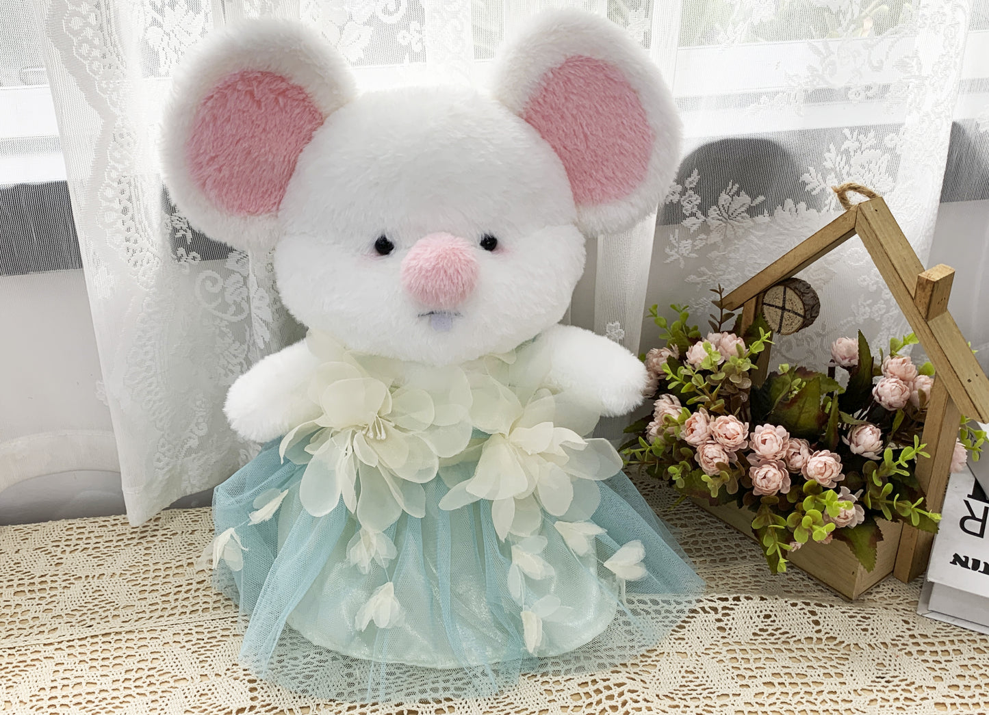 Large Bartholomew Bear clothes outfits - Green Tulle Dress