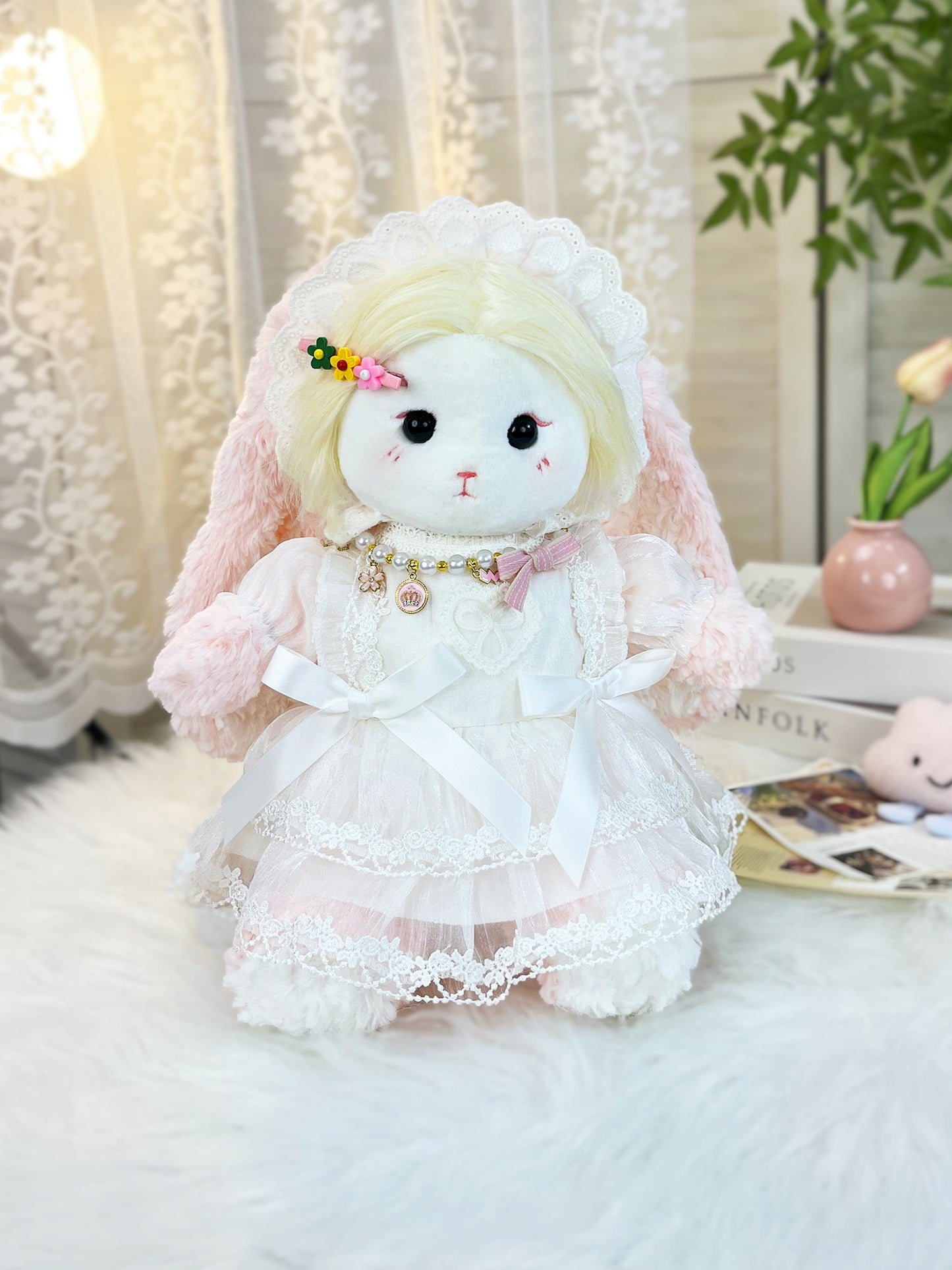 Large Bartholomew Bear clothes outfits - Puffy White Tulle Princess Dress