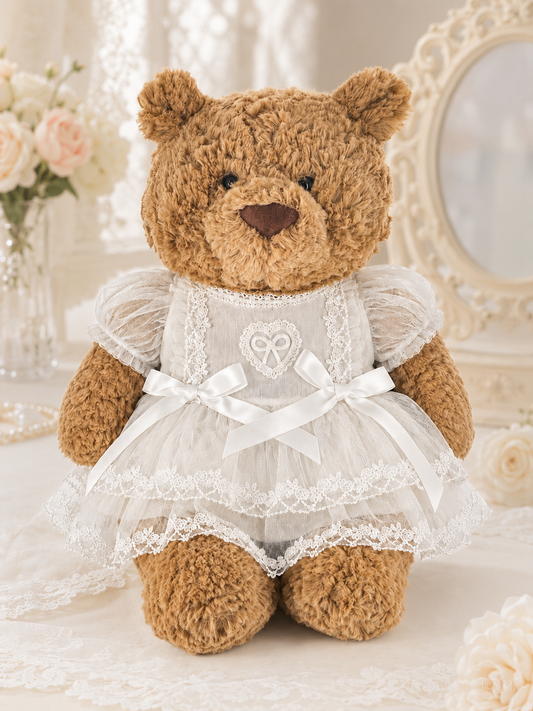 Large Bartholomew Bear clothes outfits - Puffy White Tulle Princess Dress