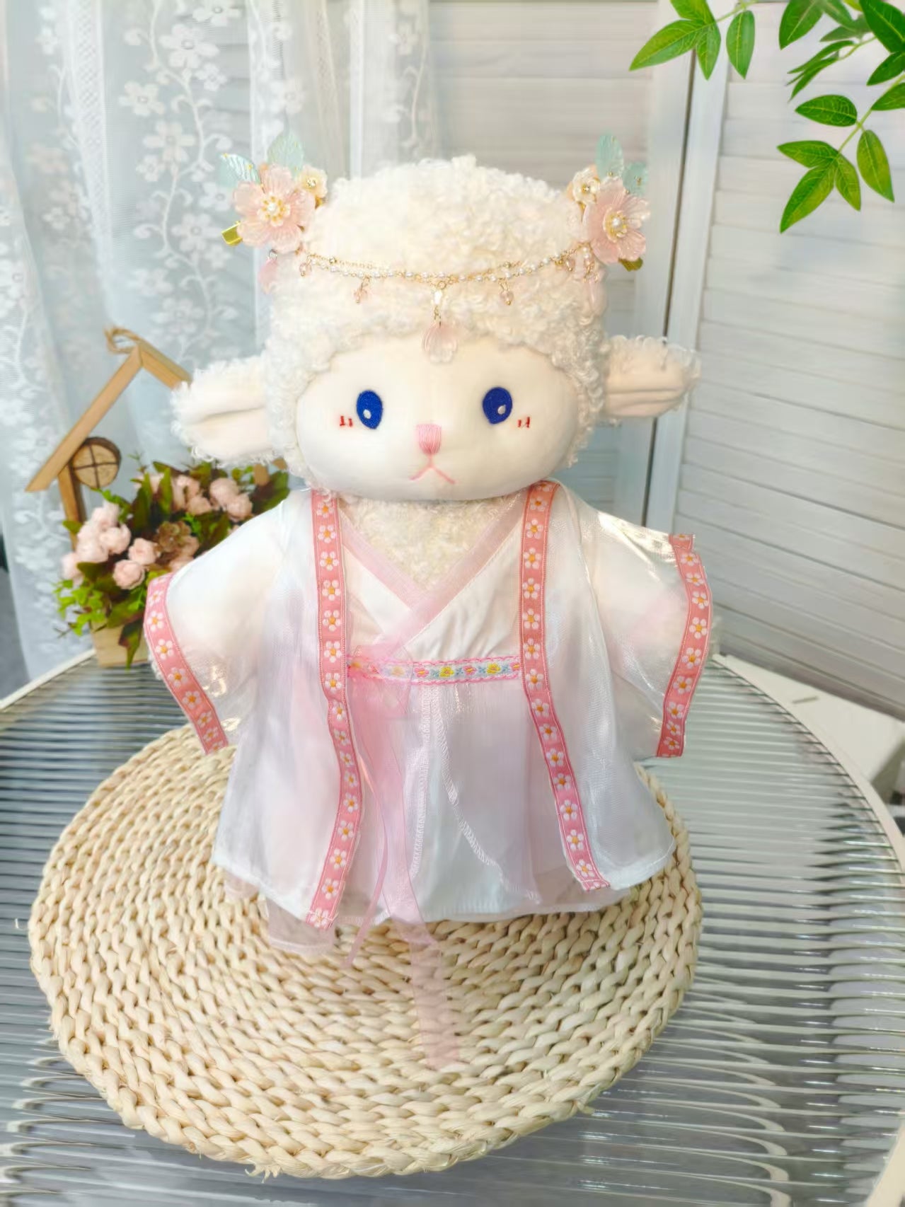 Large Bartholomew Bear clothes outfits - Floral Chinese Traditional Outfit