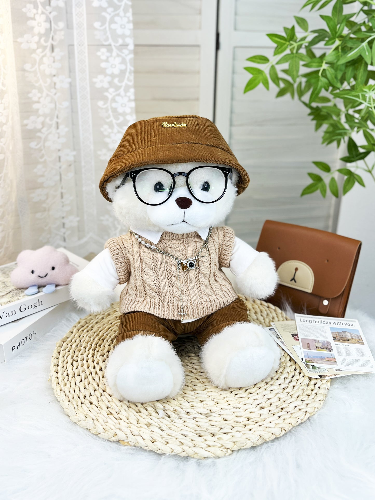 Large Bartholomew Bear clothes outfits - Mocha Sweater Outfit