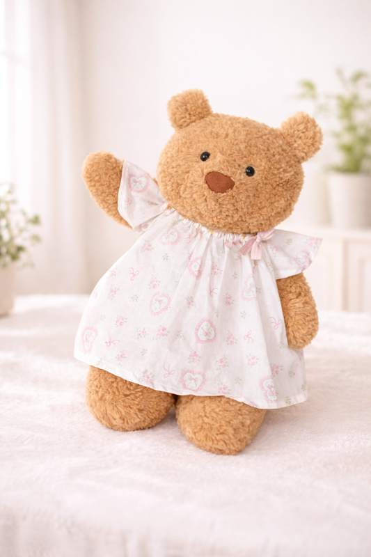 Large Bartholomew Bear clothes outfits - Cream Puff Heart Dress