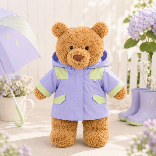 Purple Hooded Jacket for Bartholomew Bear Plush – 14-Inch Outfit