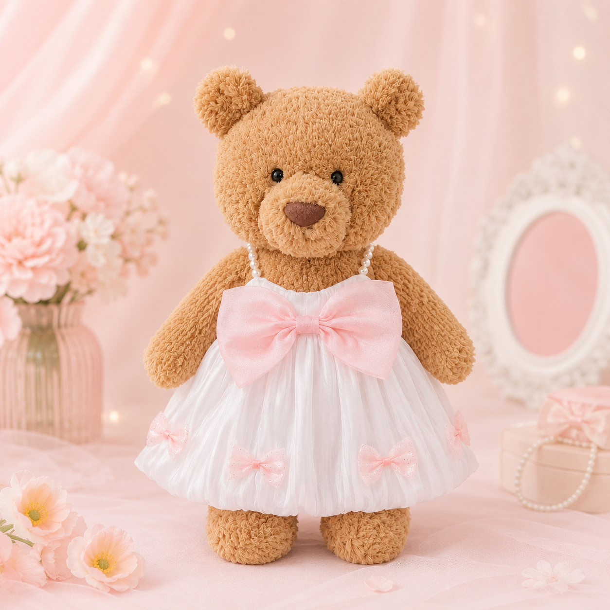 Large Bartholomew Bear & 16" Plush Clothes Outfit - Twilight Cloud Tulle Dress