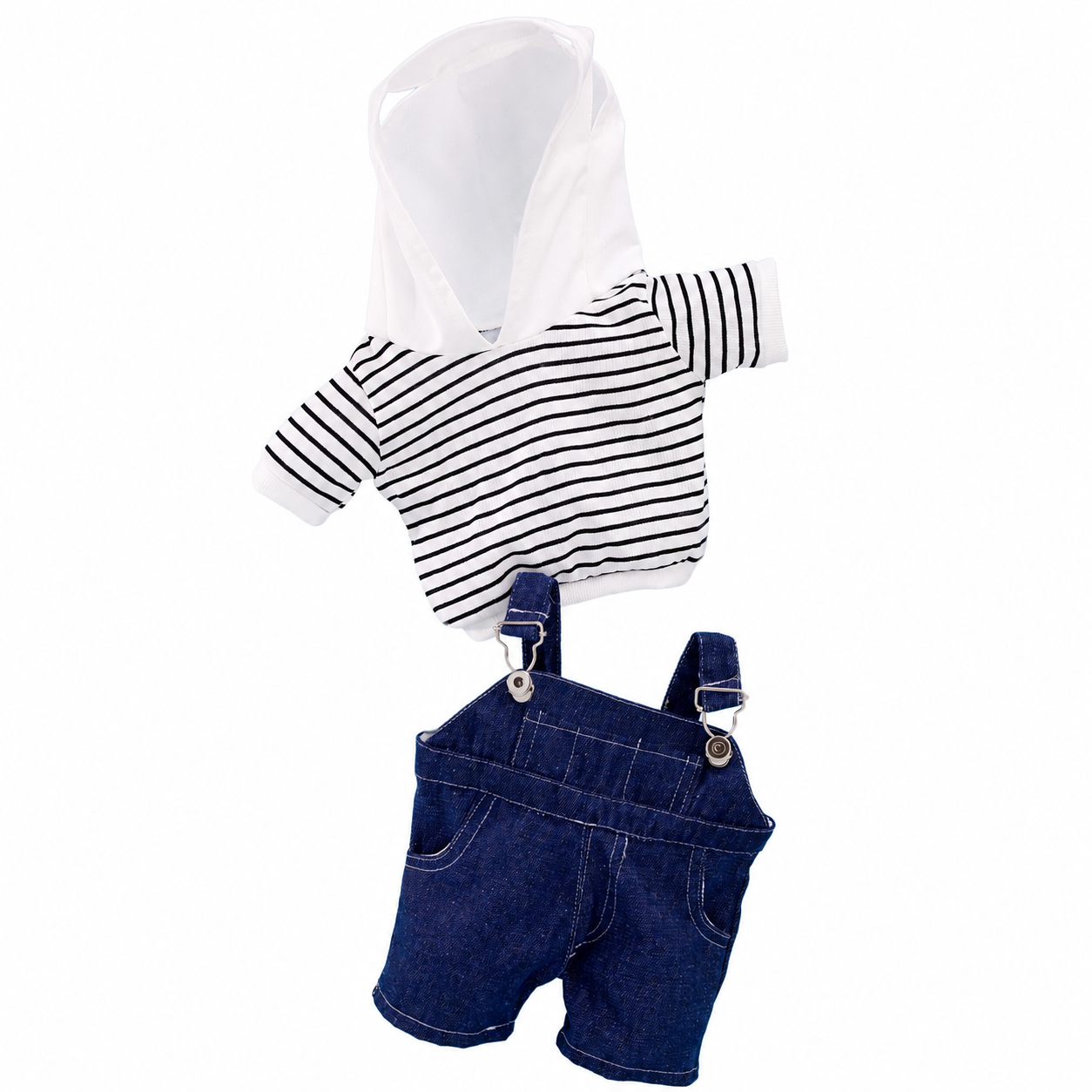 Large Bartholomew Bear & 16" Plush Clothes Outfit - Striped Suspender Set