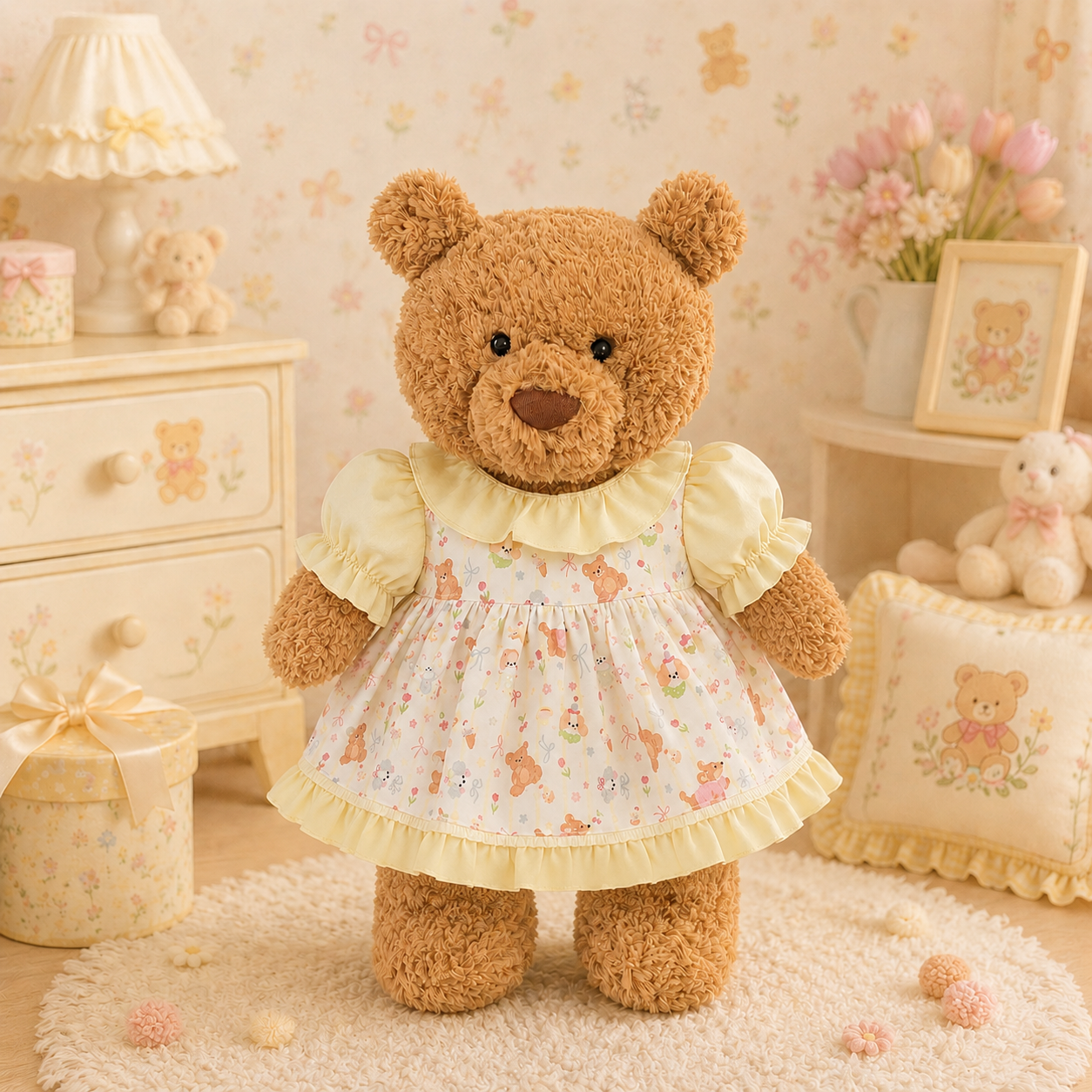 Large Bartholomew Bear & 16" Plush Clothes Outfit - Wonderland Party Dress