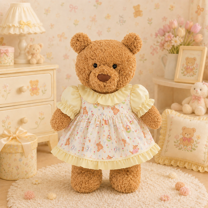 Large Bartholomew Bear & 16" Plush Clothes Outfit - Wonderland Party Dress