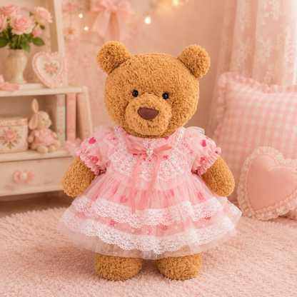 Large Bartholomew Bear & 16" Plush Clothes Outfit - Spring Mist Tulle Dress