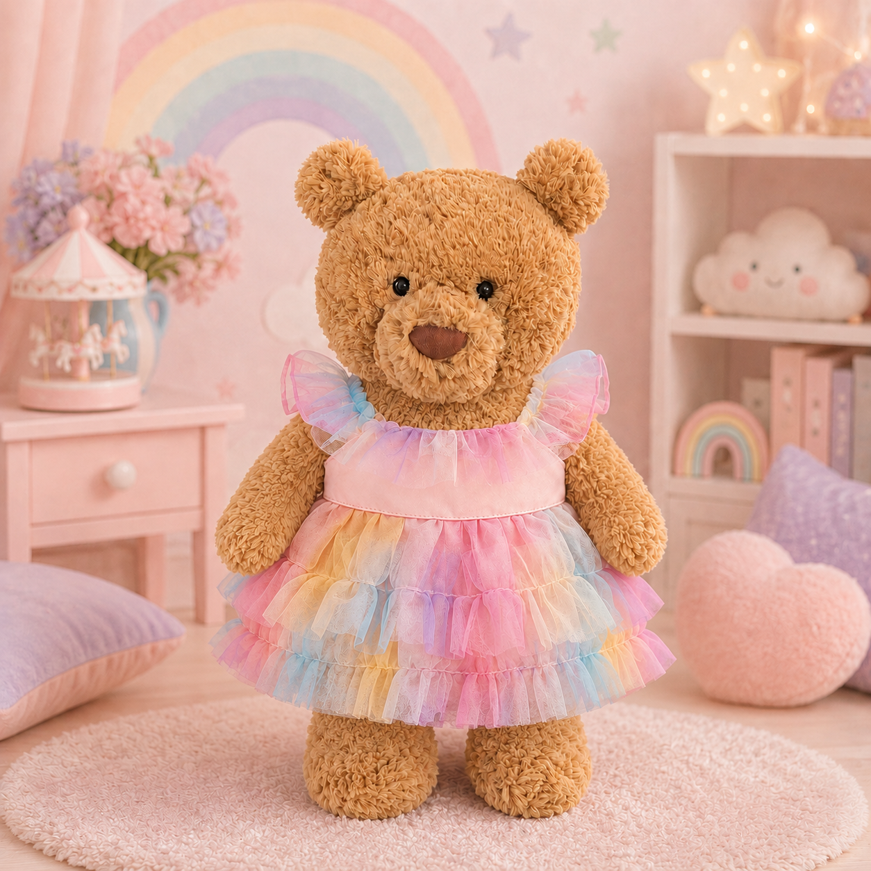 Large Bartholomew Bear & 16" Plush Clothes Outfit - Flying Butterfly Dress