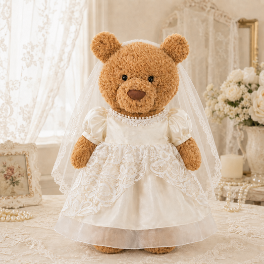 Alice Wedding Dress for Bartholomew Bear Plush – 14-Inch Outfit