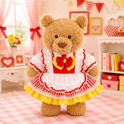 Large Bartholomew Bear & 16" Plush Clothes Outfit - Mc Sweetheart Dress