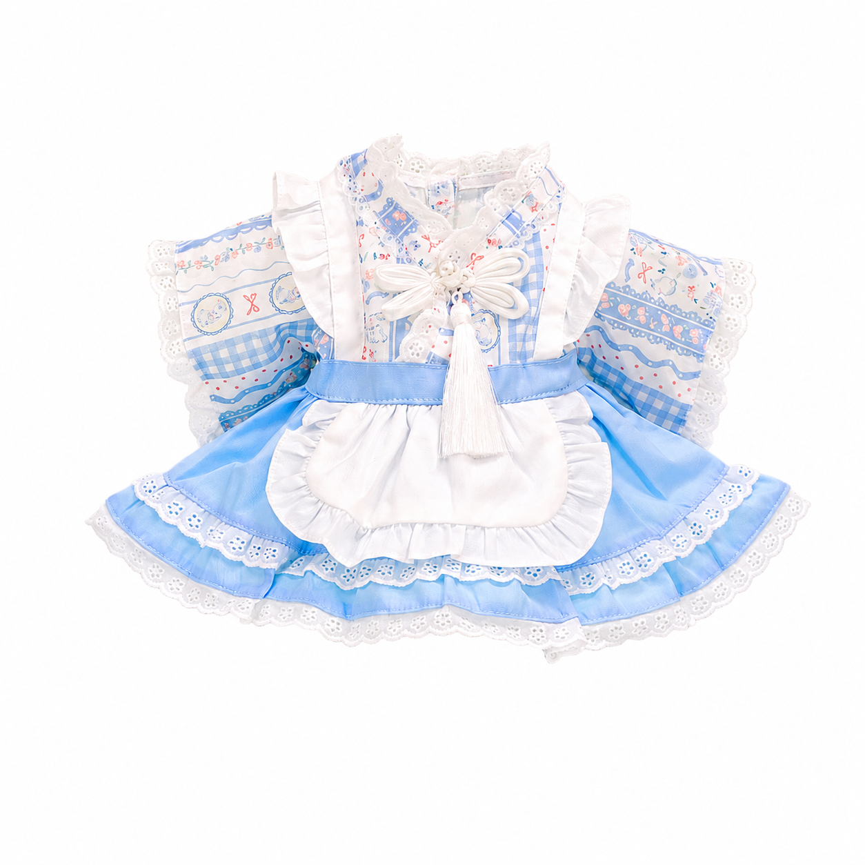 Large Bartholomew Bear & 16" Plush Clothes Outfit - Blue Love Dress