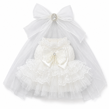Medium/Large Bartholomew Bear & 12"/16" Plush Clothes Outfit - Moonlight Bridal Dress