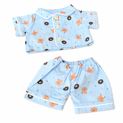Large Bartholomew Bear & 16" Plush Clothes Outfit - Donut Pajama Set