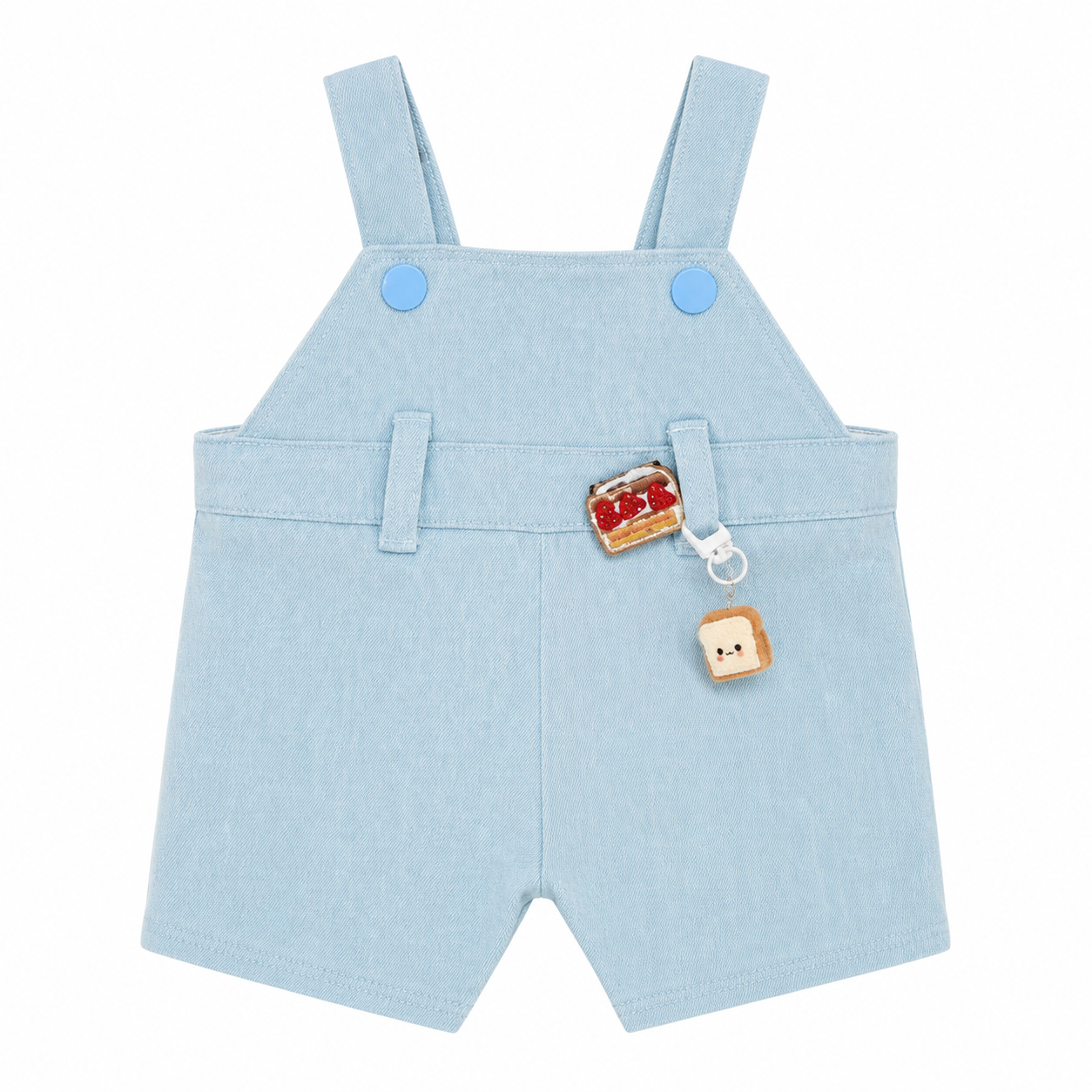 Large Bartholomew Bear & 16" Plush Clothes Outfit - Light Blue Overalls