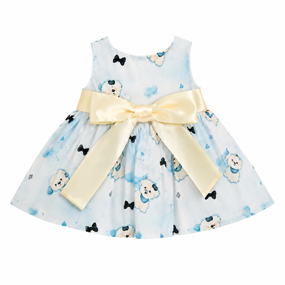 Large Bartholomew Bear & 16" Plush Clothes Outfit - Yogurt Ribbon Blue Dress