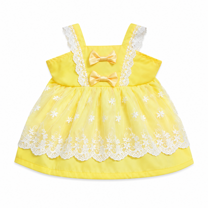 Large Bartholomew Bear & 16" Plush Clothes Outfit - Yellow Tone Party Dress