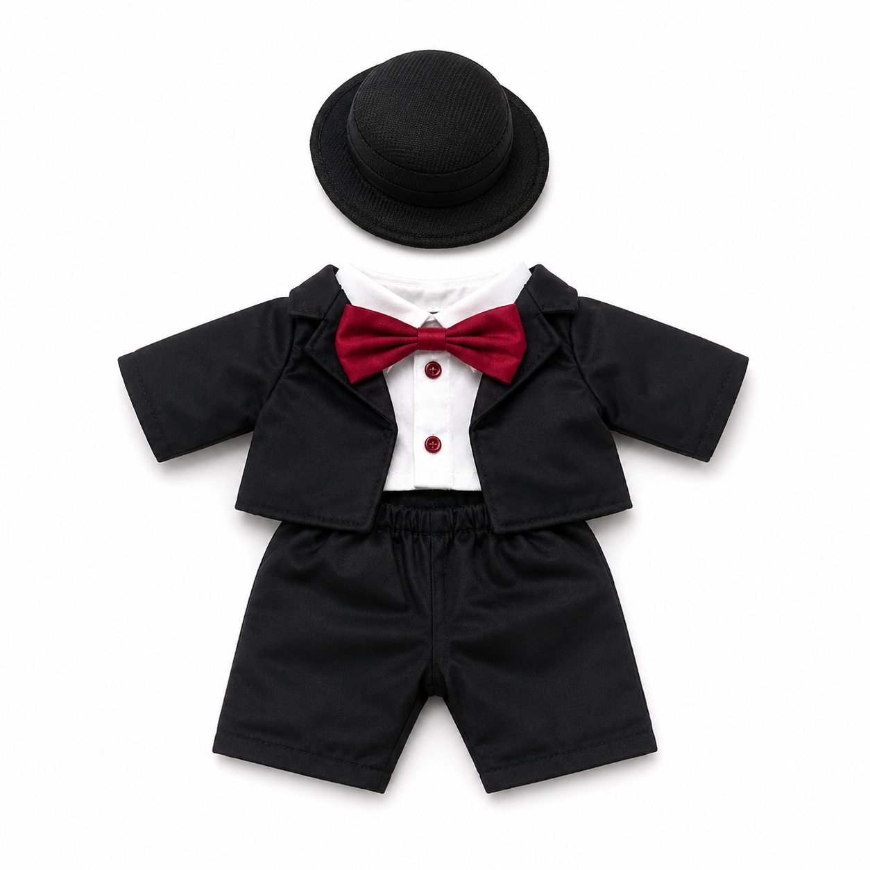 Large Bartholomew Bear & 16" Plush Clothes Outfit - Black Formal Suit Outfit