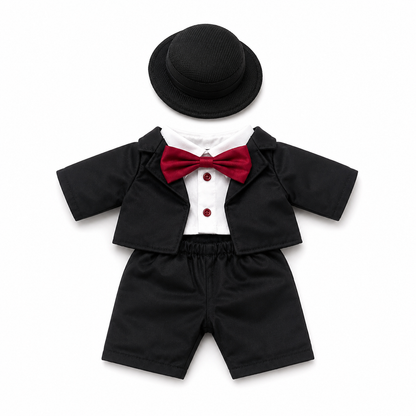 Large Bartholomew Bear & 16" Plush Clothes Outfit - Black Formal Suit Outfit