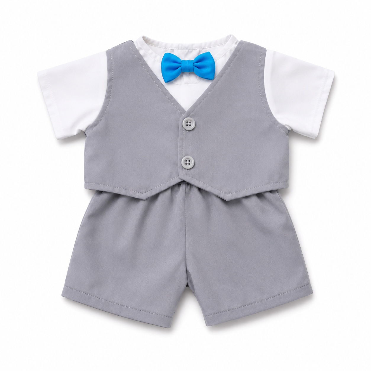 Large Bartholomew Bear & 16" Plush Clothes Outfit - Blue Gray British Formal Outfit Set