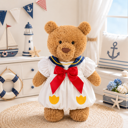 Large Bartholomew Bear & 16" Plush Clothes Outfit - Duck Dress