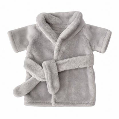 Large Bartholomew Bear & 16" Plush Clothes Outfit - Gray Bathrobe Set