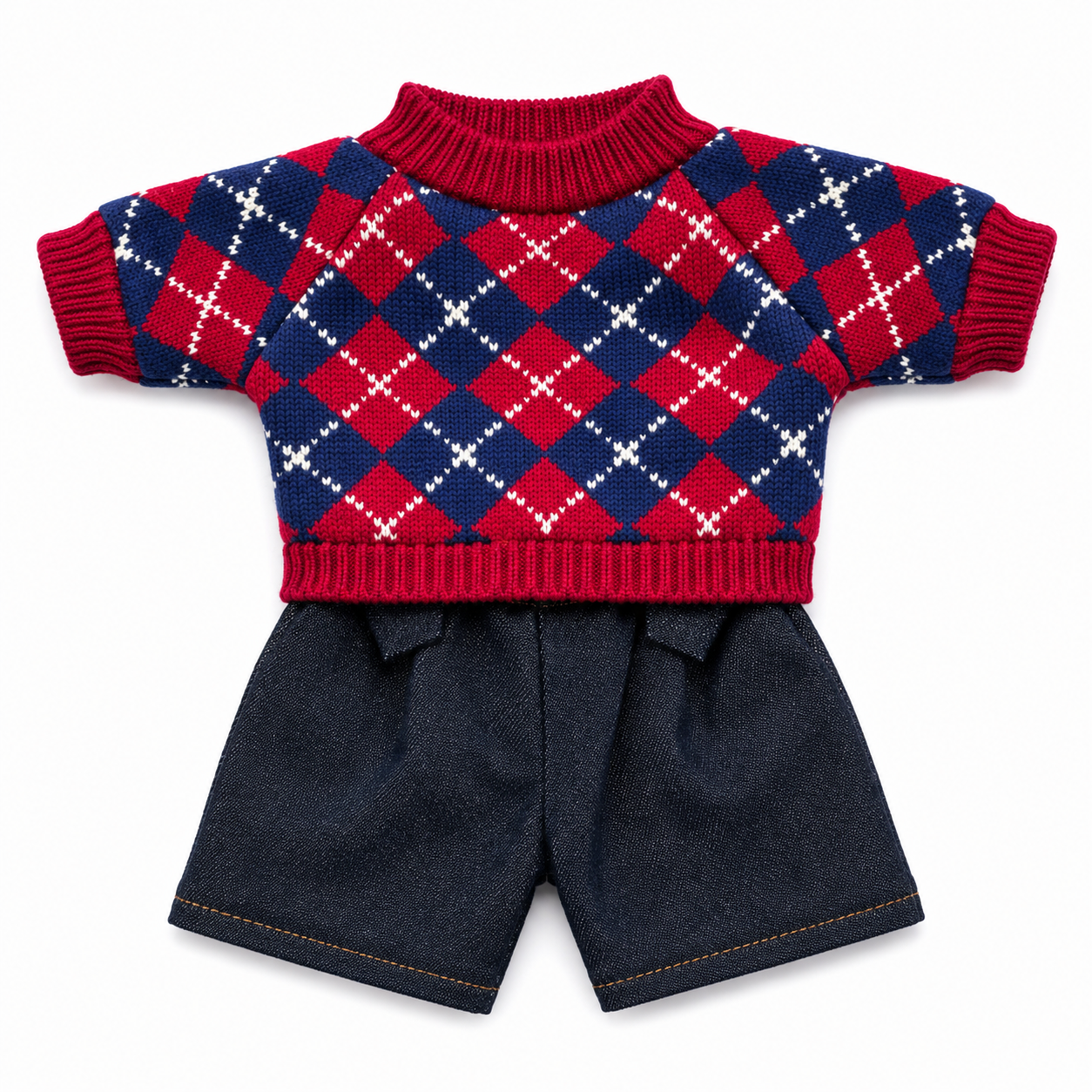 Large Bartholomew Bear & 16" Plush Clothes Outfit - British Sweater Outfit Set