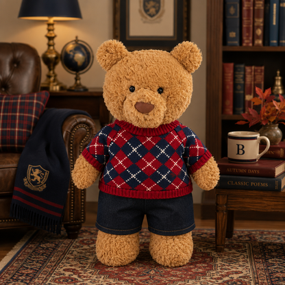 Large Bartholomew Bear & 16" Plush Clothes Outfit - British Sweater Outfit Set